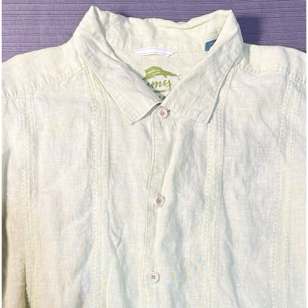 Tommy Bahama Linen‎ Shirt Button Front Men's 3XB Short Sleeve Lightweight